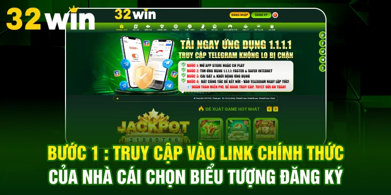 Bước 1 truy cập vào link chọn biểu tượng đăng ký